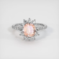 1.58 Ct. Padparadscha Sapphire Ring, Platinum 950 1