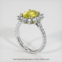 2.04 Ct. Yellow Sapphire Ring, Platinum 950 2