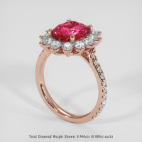 3.10 Ct. Reddish Pink Sapphire Ring, 14K Rose Gold 2