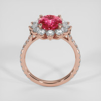 3.10 Ct. Reddish Pink Sapphire Ring, 14K Rose Gold 3