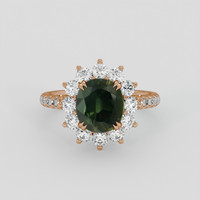 3.14 Ct. Green Sapphire Ring, 14K Rose Gold 1