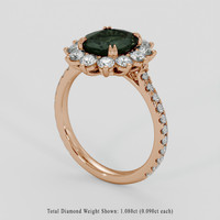 3.14 Ct. Green Sapphire Ring, 14K Rose Gold 2