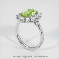 1.82 Ct. Green Tourmaline Ring, 10K White Gold 2