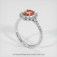 1.17 Ct. Padparadscha Sapphire Ring, 10K White Gold 2