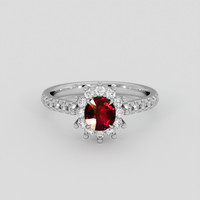 0.65 Ct. Ruby Ring, 10K White Gold 1