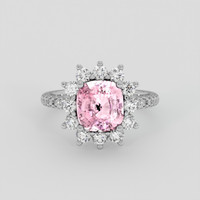 2.55 Ct. Pink Sapphire Ring, 10K White Gold 1