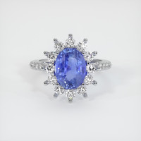 3.09 Ct. Sapphire Ring, 14K White Gold 1