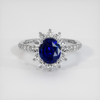 1.36 Ct. Blue Sapphire Ring, 14K White Gold 1