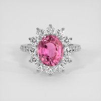 3.26 Ct. Pink Sapphire Ring, 14K White Gold 1