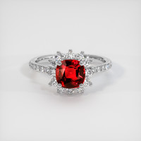 1.48 Ct. Ruby Ring, 14K White Gold 1