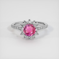 1.23 Ct. Pink Sapphire Ring, 14K White Gold 1