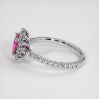 1.23 Ct. Pink Sapphire Ring, 14K White Gold 4