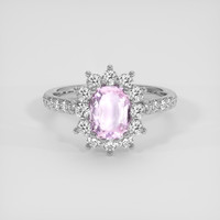 1.36 Ct. Pink Sapphire Ring, 14K White Gold 1