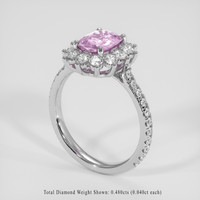 1.36 Ct. Pink Sapphire Ring, 14K White Gold 2