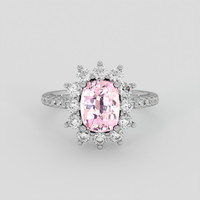 2.52 Ct. Pink Sapphire Ring, 14K White Gold 1