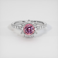 1.15 Ct. Padparadscha Sapphire Ring, 14K White Gold 1