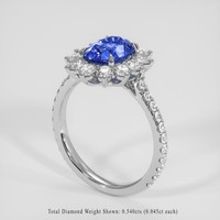 1.68 Ct. Blue Sapphire Ring, 14K White Gold 2
