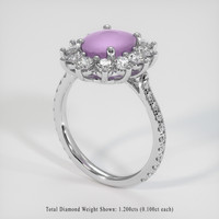 4.22 Ct. Pink Sapphire Ring, 14K White Gold 2