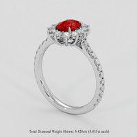 0.85 Ct. Ruby Ring, 14K White Gold 2