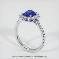 1.47 Ct. Blue Sapphire Ring, 18K White Gold 2