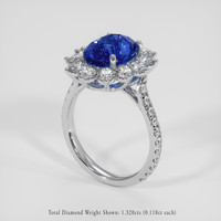 4.59 Ct. Blue Sapphire Ring, 18K White Gold 2