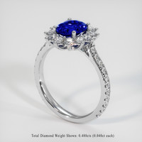 1.36 Ct. Blue Sapphire Ring, 18K White Gold 2