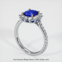 2.21 Ct. Sapphire Ring, 18K White Gold 2