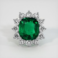 9.36 Ct. Emerald Ring, 18K White Gold 1