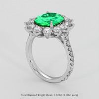 2.14 Ct. Emerald Ring, 18K White Gold 2