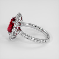 3.01 Ct. Ruby Ring, 18K White Gold 4