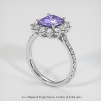 2.18 Ct. Purple Sapphire Ring, 18K White Gold 2