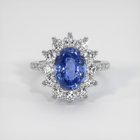 4.21 Ct. Sapphire Ring, 18K White Gold 1