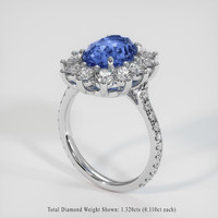 4.21 Ct. Sapphire Ring, 18K White Gold 2