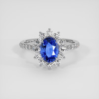 1.72 Ct. Blue Sapphire Ring, 18K White Gold 1