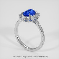 1.72 Ct. Blue Sapphire Ring, 18K White Gold 2