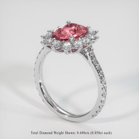 2.06 Ct. Padparadscha Sapphire Ring, 18K White Gold 2