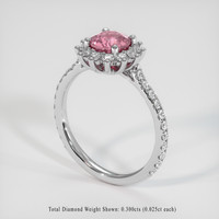1.15 Ct. Padparadscha Sapphire Ring, 18K White Gold 2