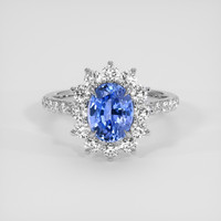 1.68 Ct. Blue Sapphire Ring, 18K White Gold 1