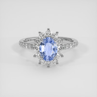 1.07 Ct. Blue Sapphire Ring, 18K White Gold 1