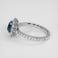 1.21 Ct. Greenish Blue Sapphire Ring, 18K White Gold 4