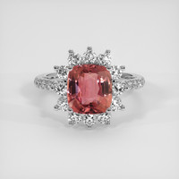 2.57 Ct. Padparadscha Sapphire Ring, 18K White Gold 1