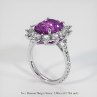8.10 Ct. Pinkish Purple Sapphire Ring, 18K White Gold 2