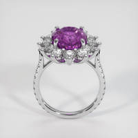 8.10 Ct. Pinkish Purple Sapphire Ring, 18K White Gold 3