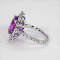 8.10 Ct. Pinkish Purple Sapphire Ring, 18K White Gold 4