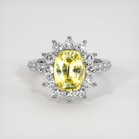 2.04 Ct. Yellow Sapphire Ring, 18K White Gold 1