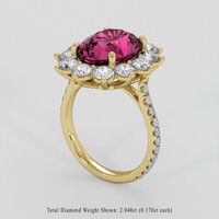 5.67 Ct. Purplish Pink Rhodolite Garnet Ring, 10K Yellow Gold 2