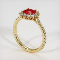 0.80 Ct. Ruby Ring, 14K Yellow Gold 2