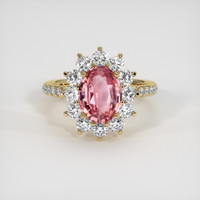 2.04 Ct. Padparadscha Sapphire Ring, 14K Yellow Gold 1