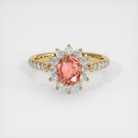 1.17 Ct. Padparadscha Sapphire Ring, 18K Yellow Gold 1