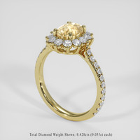 1.72 Ct. Peach Sapphire Ring, 18K Yellow Gold 2